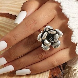 Sterling Silver Flower Statement Ring